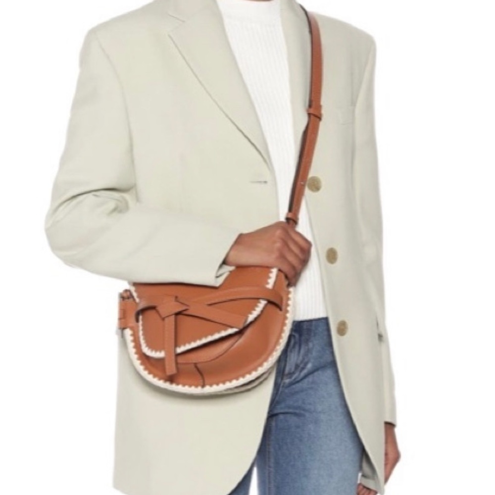 Loewe Calfskin Crochet Trim Small Gate Crossbody Bag - Picture 3 of 6